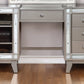 Leighton Vanity Desk And Stool Metallic Mercury Collection: Add Modern Glamour With This Vanity Desk And Stool Set, Etched Mirror Panel Along The Sides Of The Stool And Vanity Front Reflect Light Beautifully Throughout A Space. Leighton SKU: 204927 coastmega