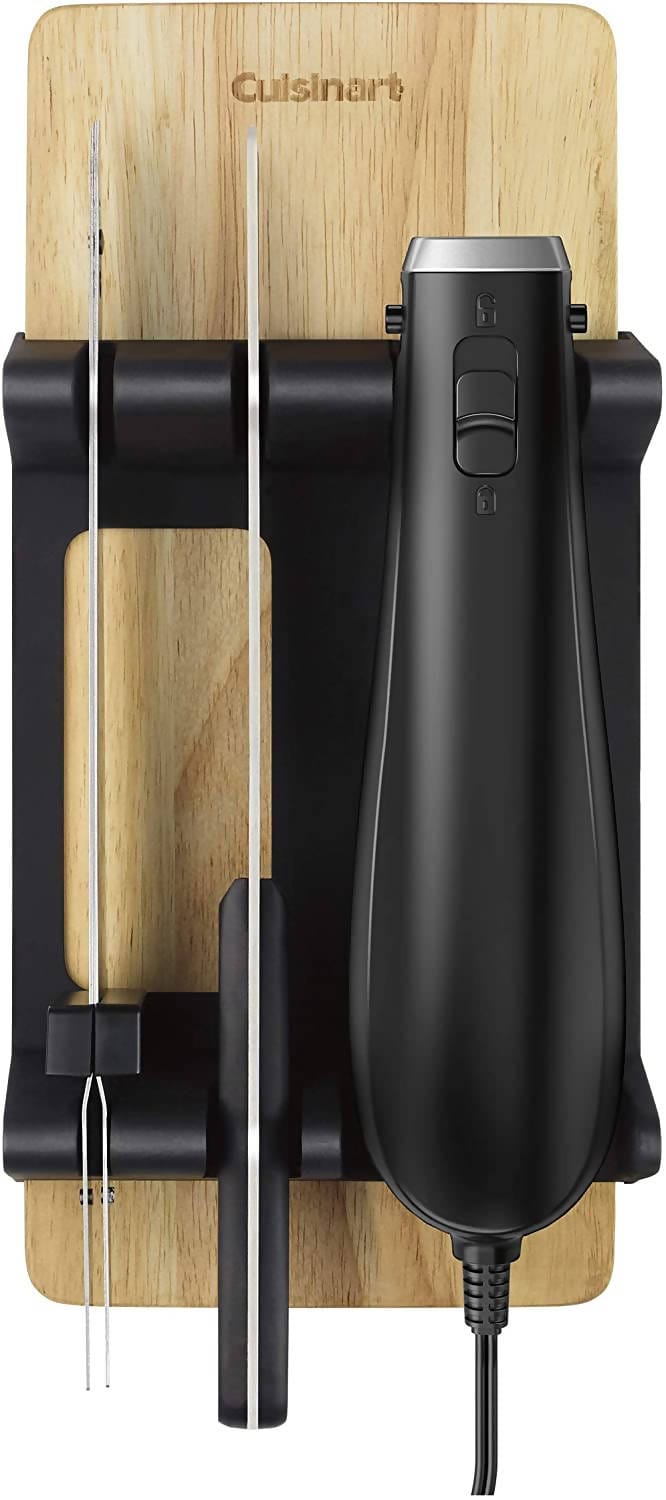 Cuisinart Electric Knife Set with Cutting Board easily carves through everything from meats, breads & tomatoes to crafting foam for DIY projects. The knife handle is designed for comfort & gives you better control no matter what you’re cutting - CU-CEK-41 Pie's Variety Store