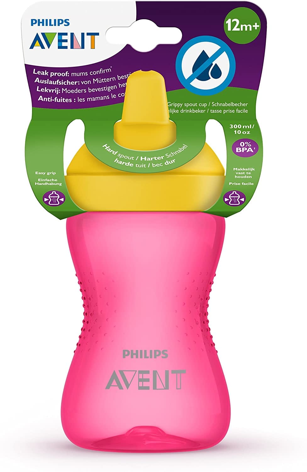 AVENT  My Grippy Spout Cup 12m+: Leak-proof, for mess-free drinking The Philips Avent My Grippy spout cup has a unique valve and is leak-free - SCF803/04 ebuystt
