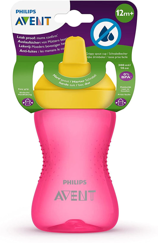 AVENT  My Grippy Spout Cup 12m+: Leak-proof, for mess-free drinking The Philips Avent My Grippy spout cup has a unique valve and is leak-free - SCF803/04 ebuystt