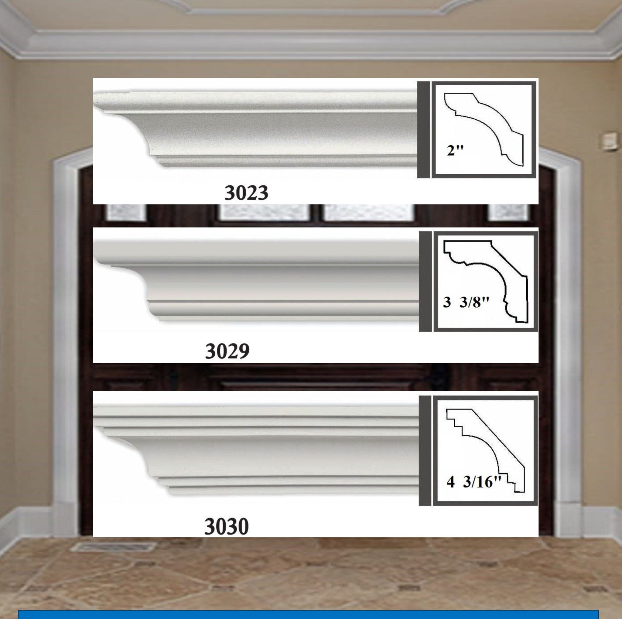 MOULDING Plain Crown Moulding Polyurethane- 8FT LENGTH in 12