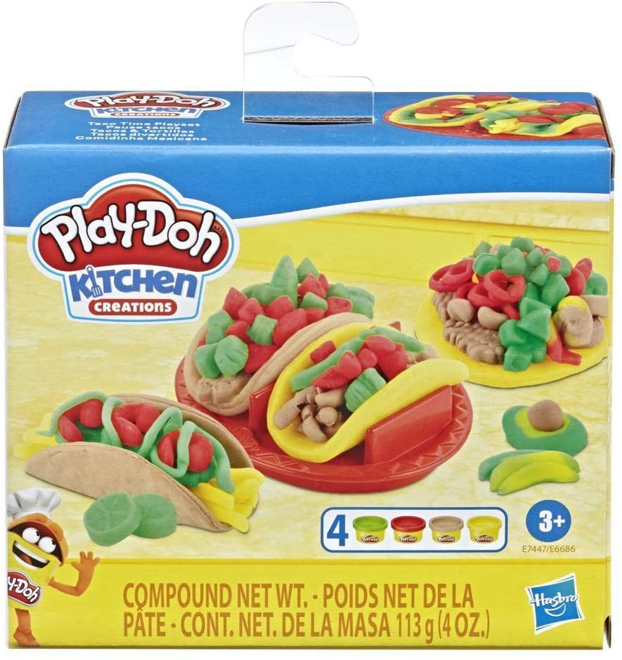 HASBRO  Playdoh Foodie Favourites Assorted: This play food set comes with 6 tools to shape a Play-Doh pizza crust, create pretend toppings, slice it up, and show off your creation to friends - E6686 ebuystt