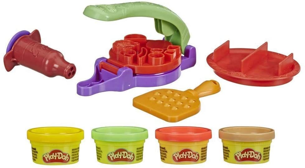 HASBRO  Playdoh Foodie Favourites Assorted: This play food set comes with 6 tools to shape a Play-Doh pizza crust, create pretend toppings, slice it up, and show off your creation to friends - E6686 ebuystt