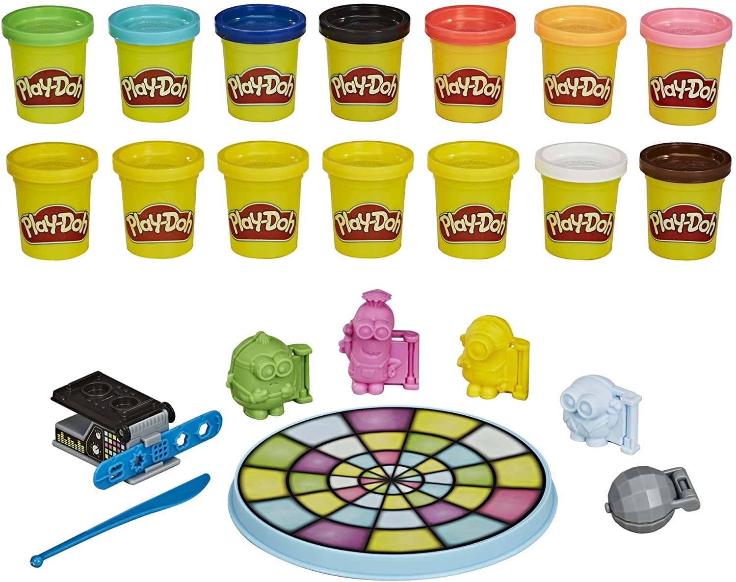 HASBRO  Playdoh Minions Disco Set: Play-Doh set, kids can make their own Play-Doh Minions and decorate them with disco-themed accessories - E8765