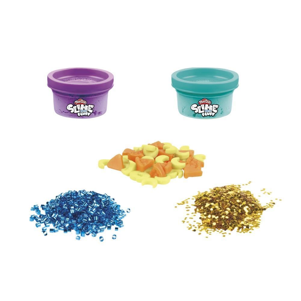 HASBRO  Playdoh Slime Puffy Cotton Assorted: The fun starts as soon as they tear open the piñata box filled with 2 cans of Play-Doh Slime Feathery Fluff - F1532 ebuystt
