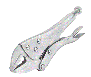 Pretul Curved Jaw Locking Pliers for Tightening, Clasping, Twisting and Turning. Made with heat-treated alloy steel and Nickel-plated finish for increased corrosion resistance. Ideal for welders, mechanics and carpenters MEGA