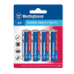 Westinghouse Super Heavy Duty AA Battery 4PK Ideal for Clocks, flashlights, remote controls, recorders, transistor radios-R6PBP4 ebuystt