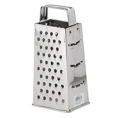 Royal Industries Box Grater, 4 inch  x 3 inch Whether your kitchen staff is tossing a layer of mozzarella on top of a pizza or heaping cheddar cheese over a plate of nachos a cheese grater is a valuable instrument to have in the kitchen-ROY GR 4 Hannah's Variety Store