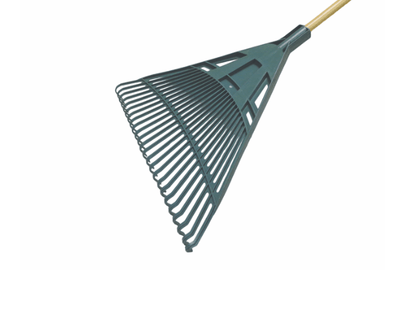 Lawn Fan Rake, Light / Heavy Duty with Wooden Handle, Ideally for break up and smoothen the soil after digging and cultivating it & gathering leaves