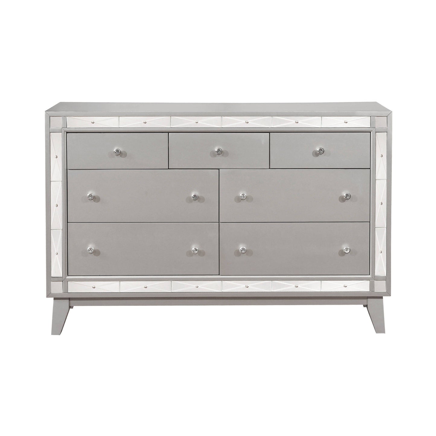 Leighton 7-Drawer Dresser Metallic Mercury Collection: This Stunning Dresser Instantly Dresses Up A Bedroom, Spacious Drawers Allow Plenty Of Space To Store. Leighton SKU: 204923 coastmega