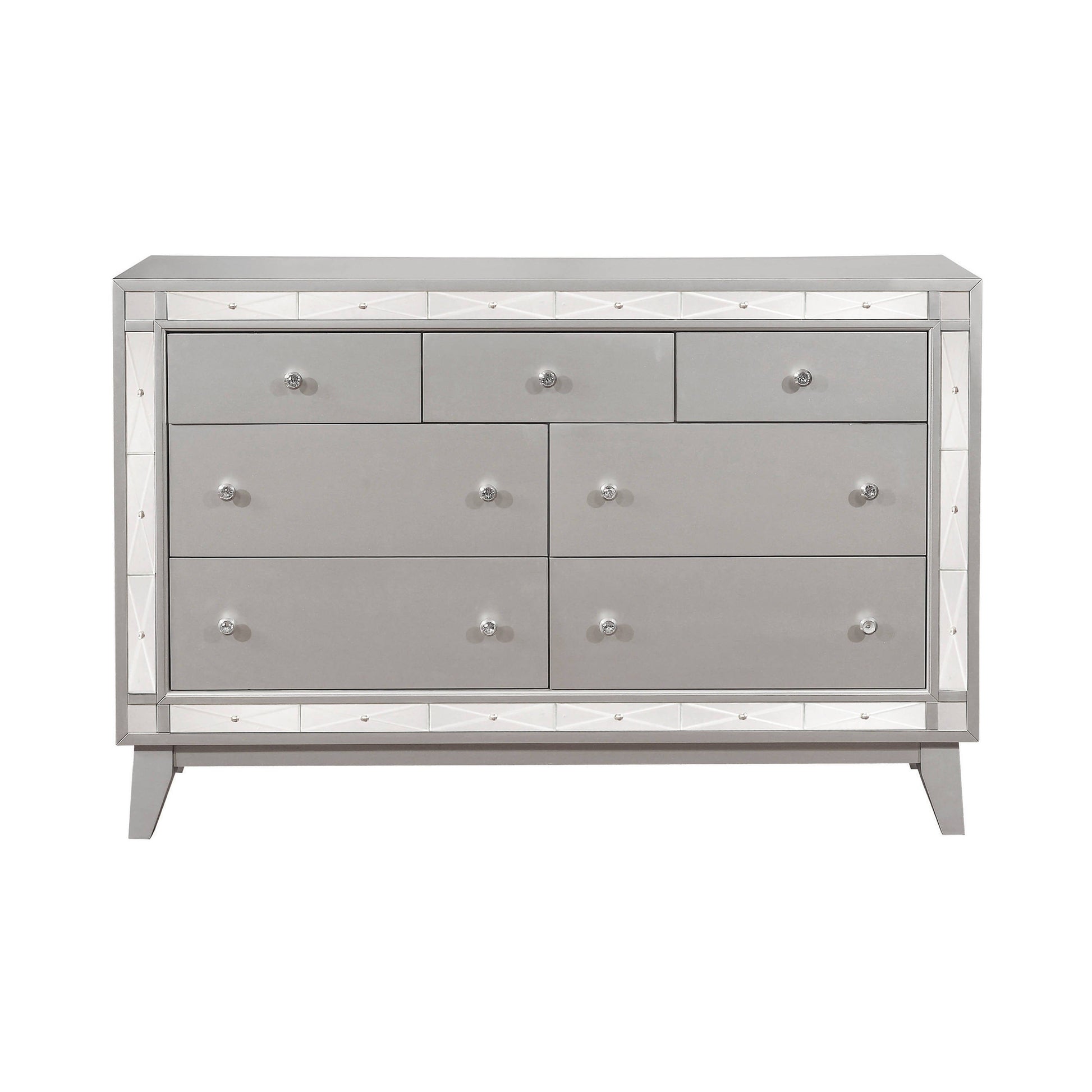 Leighton 7-Drawer Dresser Metallic Mercury Collection: This Stunning Dresser Instantly Dresses Up A Bedroom, Spacious Drawers Allow Plenty Of Space To Store. Leighton SKU: 204923 coastmega