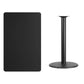 30'' x 48'' Rectangular Black Laminate Table Top with 24'' Round Bar Height Table Base [XU-BLKTB-3048-TR24B-GG] Fl Furniture