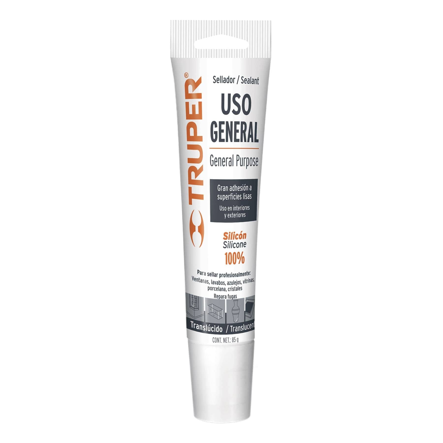 TRUPER TRANSPARENT SEALANT, 100% SILICONE - 17562 MEGA