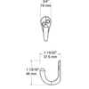 Durable, Elegant, Chrome Single Clothing Hook with Screws, Ideal for use in bedrooms, bathrooms and closets - CHGM086