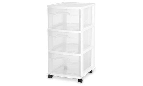 STERILITE  Basic Drawer Carts And Towers 3 Drawer Cart: It can even double as a nightstand or dresser - 2830