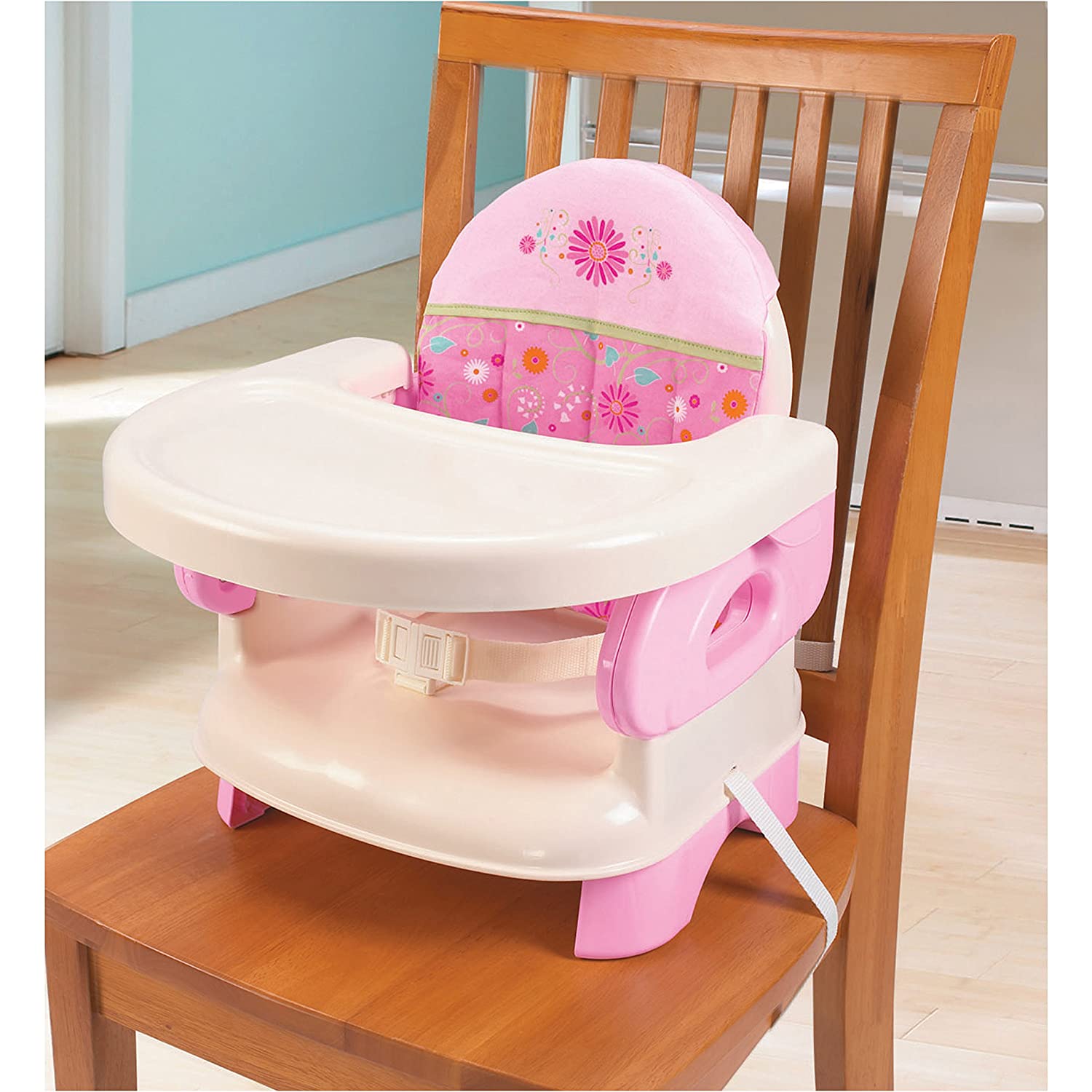 Summer Infant Deluxe Comfort Folding Booster Seat Pink Happiness: 3-point restraint system, Chair straps secure booster to chair - 13060B