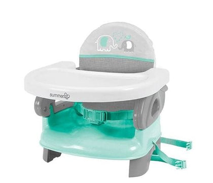 Summer Infant Deluxe Comfort Booster Seat Elephant Love, Convenient, Comfortable Solution for eating in-home or on-the-go - 13520