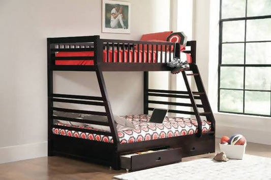 Ashton Twin Over Full 2-Drawer Bunk Bed Cappuccino - 460184 A-Z Store Nadia