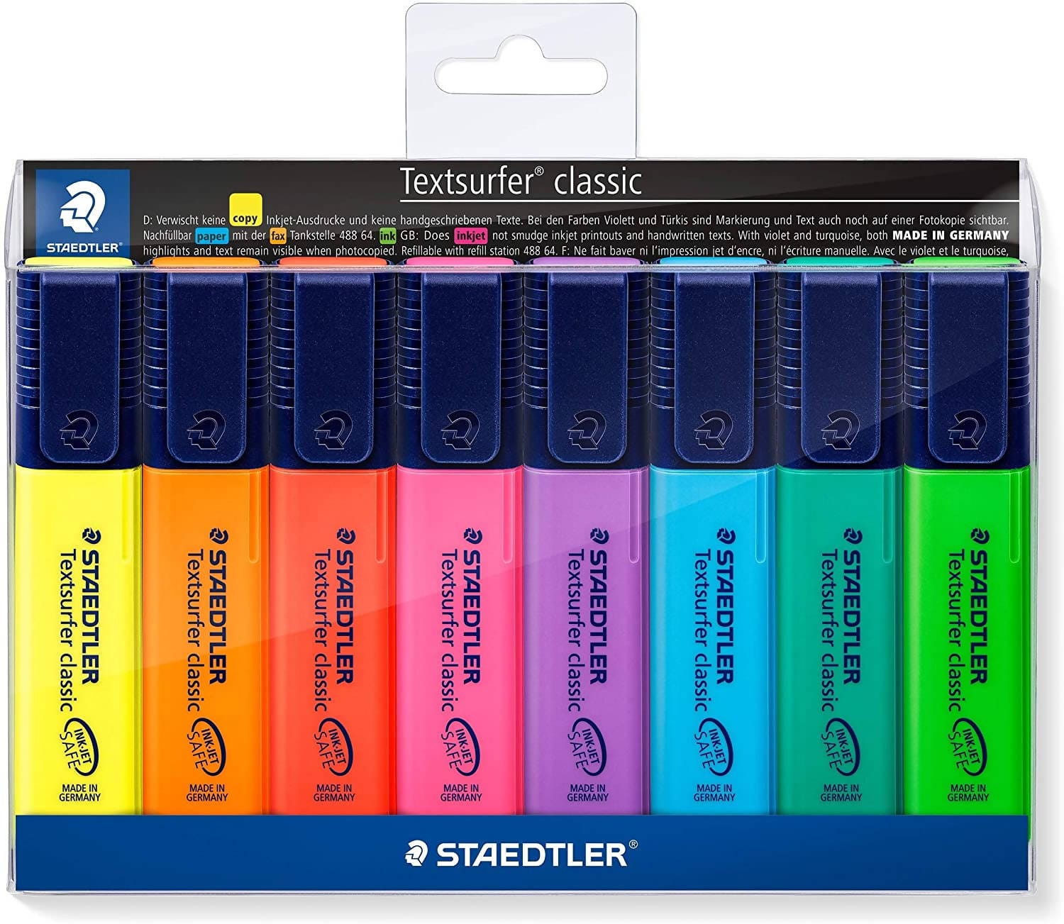 Staedtler Textsurfer Classic 364 Highlighters - Assorted Colours (Pack of 4) are great for work or school as it helps you to emphasize important information - 364-WP4 Pie's Variety Store