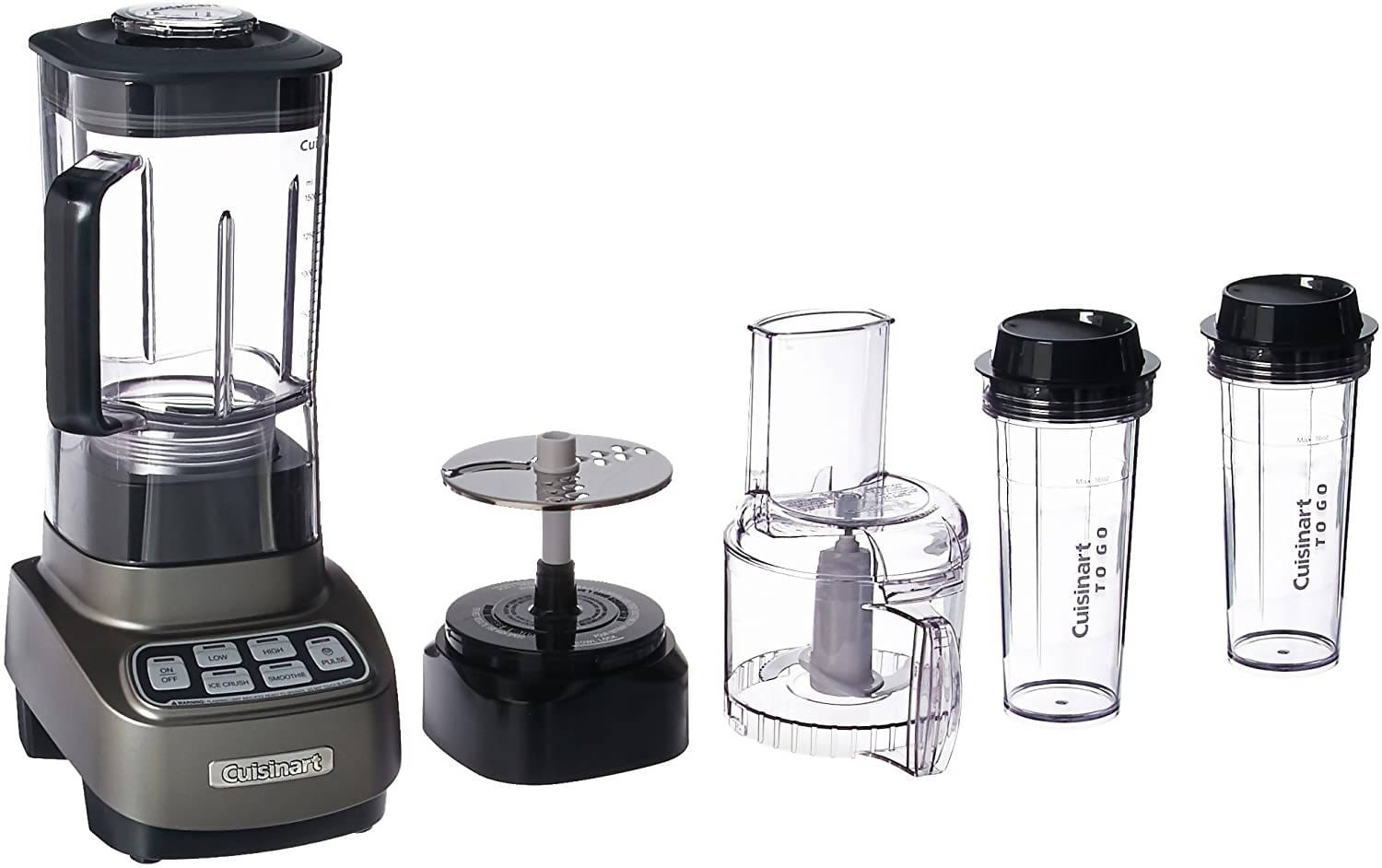 Cuisinart ﻿Velocity Ultra Trio 1 HP Blender/Food Processor with Travel Cups (Gun Metal) - CU-BFP-650GM Pie's Variety Store