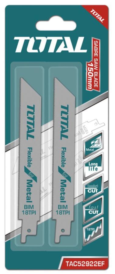 Total Blade Saw Reciprocating Metal Flexible for Metal, Bim, Side Set Milled, thin Sheet Metal (1.5-4MM) - TAC52922EF MEGA