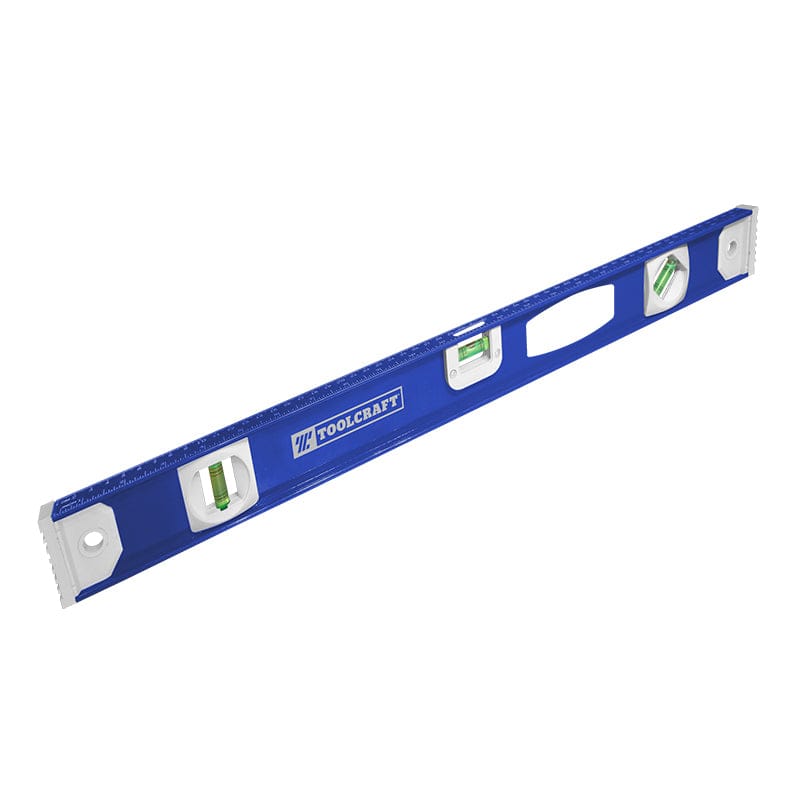 Toolcraft Professional Aluminum I- Beam Levels with Aluminum body, Plastic Reinforced Ends and Optical Green Drops. Ideal for  installing shelving, laying flooring, aligning wallpaper, woodwork, home repair, hanging household items and home DIY projects.