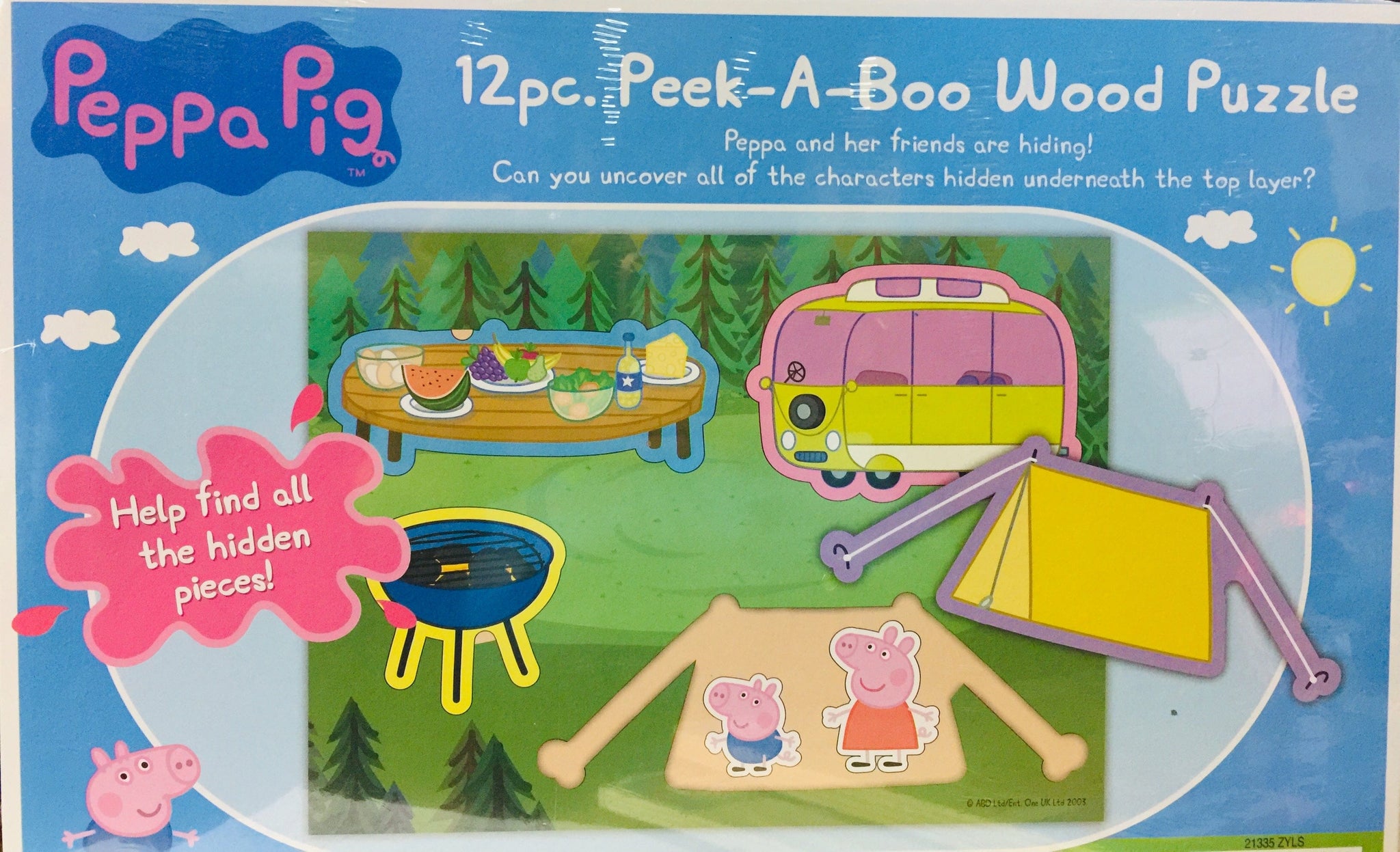 GTBW Peek A Boo Wood Puzzle 12 piece Peppa Pig Themed Puzzle, Durable and Perfectly Crafted for those little hands - TCG-12201