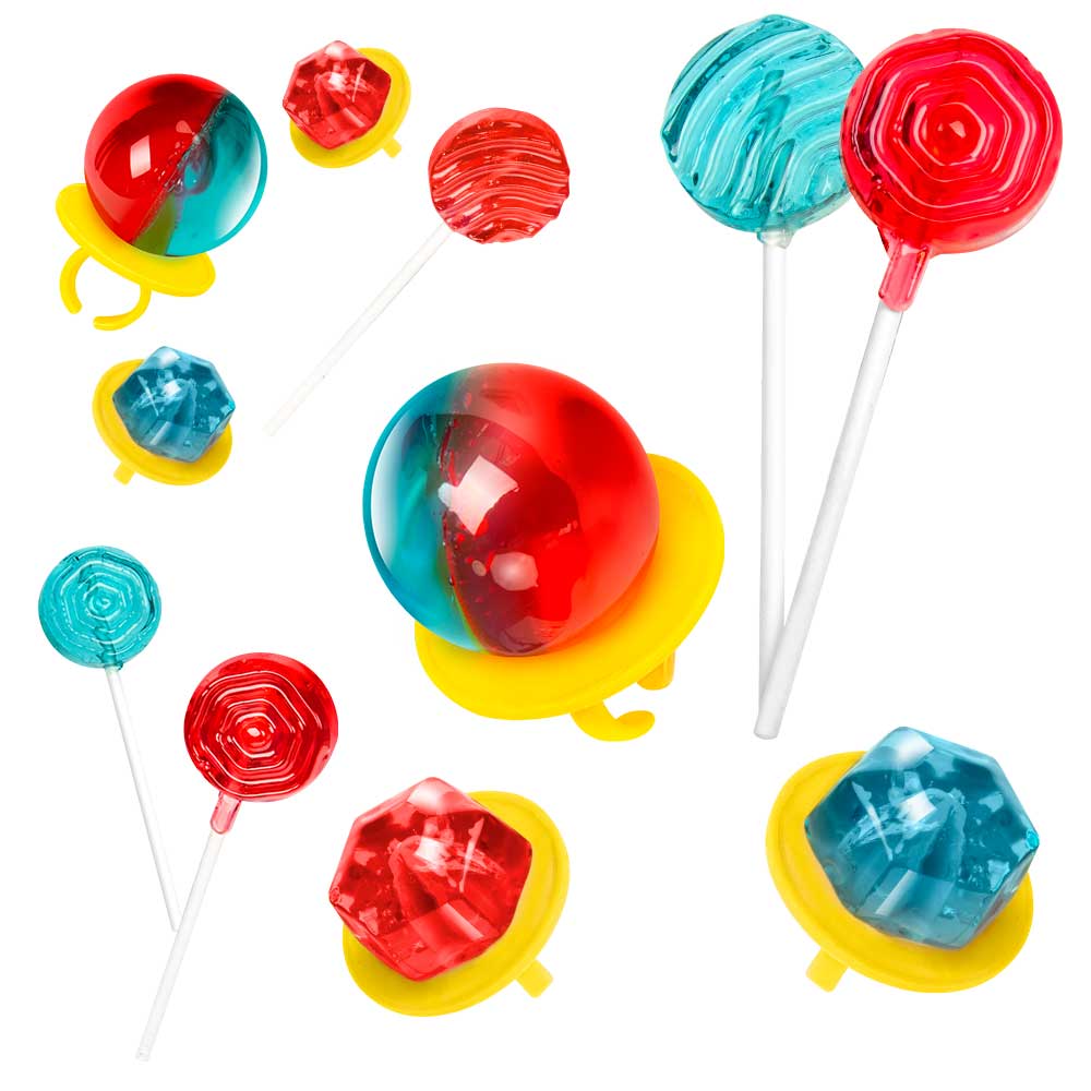 THAMES & KOSMOS Lollipop Lab: Whip up batches of red cherry and blue raspberry lollipops, plus a massive ring lollipop with both flavors - 550042
