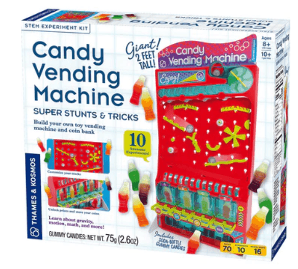 THAMES & KOSMOS Candy Vending Machine: Build your own toy vending machine that sorts coins, dispenses candy or other small prizes, and doubles as a coin bank - 550104