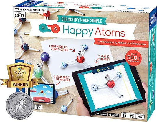 THAMES & KOSMOS Happy Atoms Introductory Set: Build, scan, and identify molecules: the simplest way to learn about atoms, bonding, and chemistry - 585002 ebuystt
