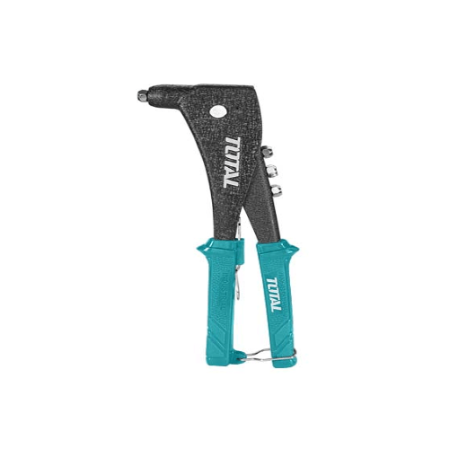 Total 10.5" Aluminium Body Hand Riveter, 4-in-1     (2.4mm, 3.2mm, 4mm, 4.8mm), Sturdy and Durable, One Hand Rivet Tool. Ideal for Metal, Plastic and Leather - THT32105 TOTAL TOOLS
