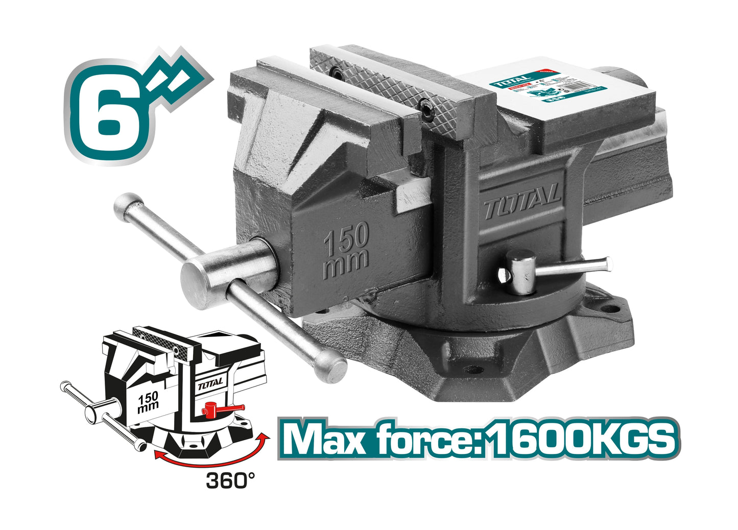 Total 6" Bench Vice - THT6166 MEGA