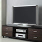 Coaster 4-Drawer TV Console In Glossy Black And Walnut Finish 700826 COSMEGA