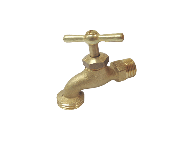 Polished Brass Garden Tap, Continous Turning, Durable, Size 1/2" - 511037 MEGA