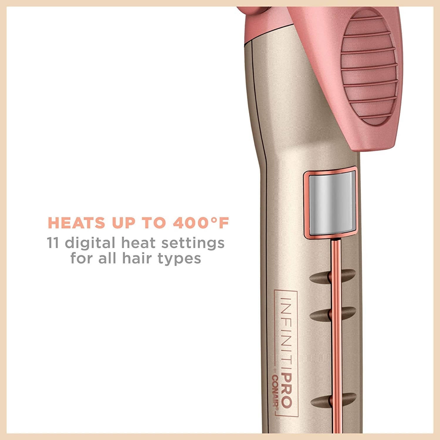﻿InfinitiPRO by Conair Frizz-Free 1 inch Curling Iron (Rose Gold) Effortlessly Define and Refine your curls with Frizz-Free Results - C-CD600