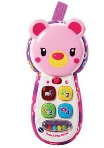 V-TECH  Peek & Play Phone Pink: Have fun pretending to make calls by pressing the buttons and hearing playful songs, phrases and music - 502753 ebuystt