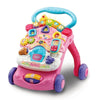 V-TECH First Steps Baby Walker Pink: This 2-in-1 baby walker and activity centre is designed to help tots find their balance - 505653