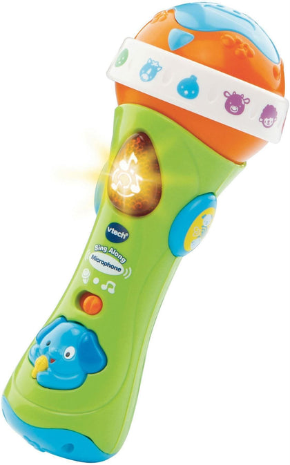 Vtech Sing Along Microphone Green: introduces animals and their sounds using fun sound effects and sing-along songs - 078763