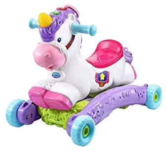 V-TECH  Rock & Ride Unicorn: light up buttons introduces the unicorn itself and colours to your little one and enhance fine motor skill development - 80-192303