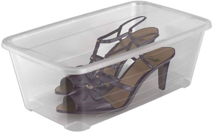 Life Story 12 pk Shoe Box 6 qt Keep your nice shoes and other valuable belongings safe in storage when you choose this 12 pack of Life Story 6 Quart Clear Shoe & Closet Storage Box Container-718613