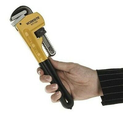 Worksite Pipe Wrench 10 inch 250mm, Dipped Handle, Heavy Duty, Jaw Material made of Drop-forged with high quality carbon steel. Accurately machined jaws and adjustment nut. For Tightening, Removing, WT1161 Worksite Hand Tools