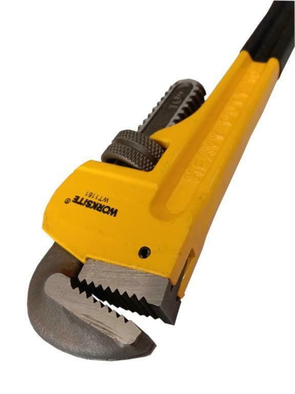 Worksite Pipe Wrench 10 inch 250mm, Dipped Handle, Heavy Duty, Jaw Material made of Drop-forged with high quality carbon steel. Accurately machined jaws and adjustment nut. For Tightening, Removing, WT1161 Worksite Hand Tools