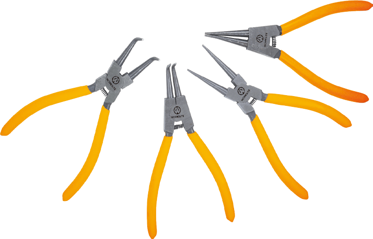 Worksite Circlip Plier set 4pcs, Professional Mechanical Tools Heavy Duty 7-inch Internal/External Circlip Pliers Kit - WT1287 Worksite Hand Tools