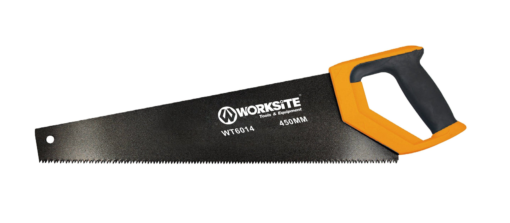 Worksite Hand Saw 18 inches. 3 sided precision ground and induction hardened teeth for easy and perfect cutting. Readily made to accommodate the different situations on the field or on a project.-WT6014