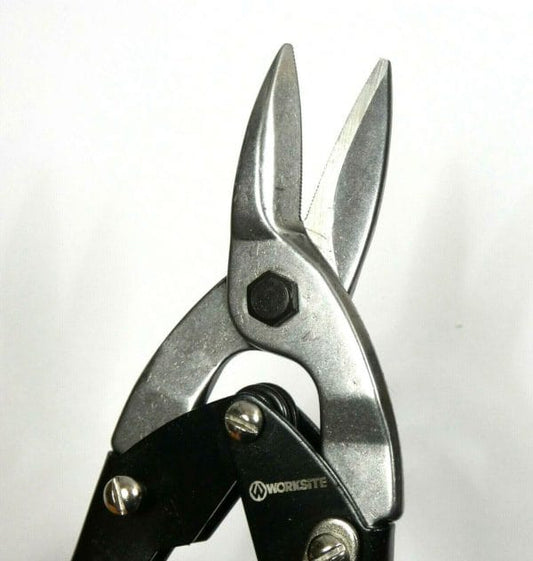 Worksite Long Straight Aviation Snip, This Multipurpose Snip Tool cuts up to 24-gauge cold-roll steel and 26-gauge stainless-steel. Great for cutting sheet metal, vinyl, plastic, rubber and many other applications. WT6055 / WT6032 Worksite Hand Tools