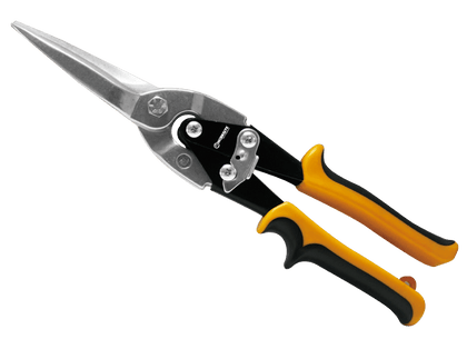 Worksite Long Straight Aviation Snip, This Multipurpose Snip Tool cuts up to 24-gauge cold-roll steel and 26-gauge stainless-steel. Great for cutting sheet metal, vinyl, plastic, rubber and many other applications. WT6055 / WT6032