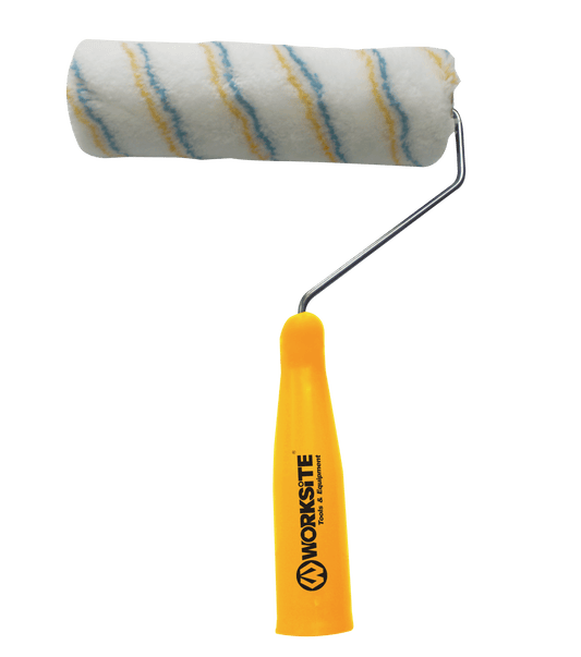 Worksite Paint Roller Cylinder Brush 1/2 X 9 inch, 16 inch long Ergonomic Comfort Grip Handle for maximum comfort and reduced fatigue. Designed for use with all paints and stains, Get an ultra smooth finish- WT8100 Worksite Hand Tools