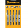 WORKSITE Jigsaw Blade 5 Pcs Set 3 inch X 5/16 inch 21 TPI, HSS T-Shank  Curved and Fast Cuts Optmized for Cutting Metal, WTT118A Worksite Hand Tools
