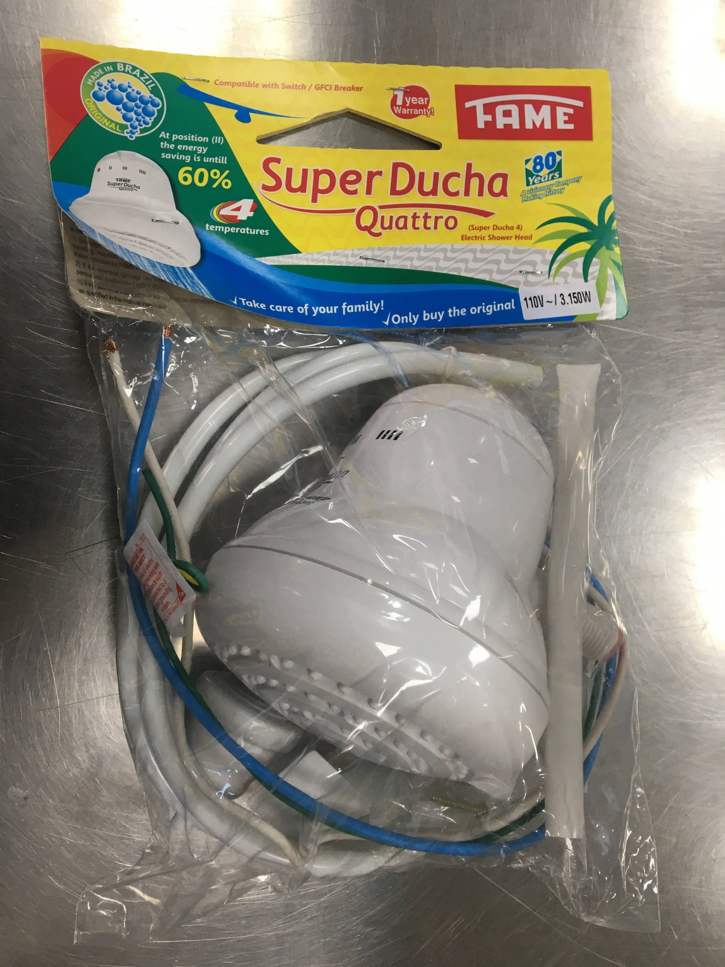 Fame Super Ducha Quattro 4T Instant Shower Head Water Heater is an economical option for those who do not fancy bathing in cold water but don’t want to break the bank. So go for something economical & affordable that can heat water instantly - PAC 069062 Mega