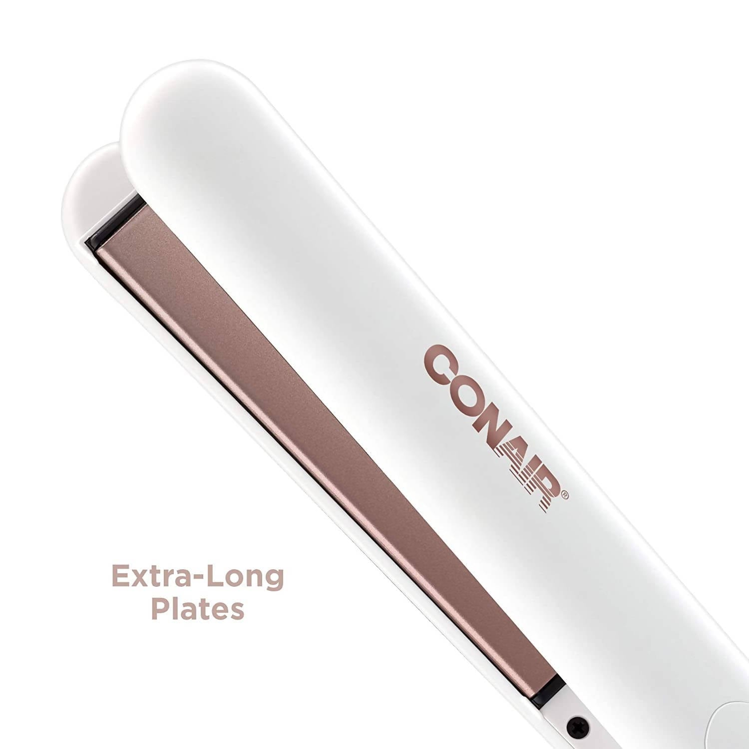 Conair Double Ceramic 1 Inch Flat Iron (White/Rose Gold) technology provides a higher ceramic content for even heat that’s gentle on hair, with anti-frizz control for silky smooth styles - C-CS221NAL Elegant AccScents